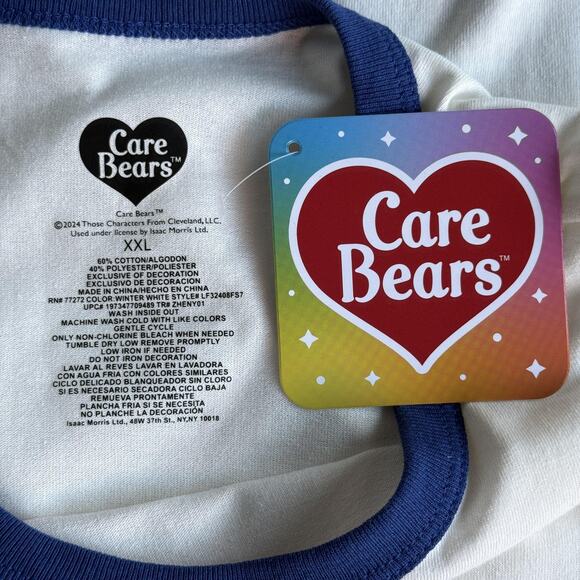 Care Bears Shirt Mens 2XL White Blue Ringer Roll With Me Skate Palace 1982 NYC - Picture 4 of 7